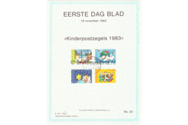 Nederland Huisman EDB22 (NVPH 1295-1298) Eerstedagblad Kinderzegels 1983