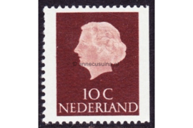 Nederland NVPH 617K Postfris Rechterzijde ongetand; Gewoon papier (10 cent) Koningin Juliana (en profil) 1953-1967