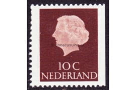 Nederland NVPH 617K Ongebruikt Rechterzijde ongetand; Gewoon papier (10 cent) Koningin Juliana (en profil) 1953-1967