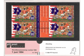 Nederland NVPH M124 (PZM124) Postfris Postzegelmapje Wereldkampioenschap voetbal 1994