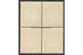 NVPH P14 (Blokje van vier) Postfris (1 cent) Cijfer en waarde zwart 1894-1910