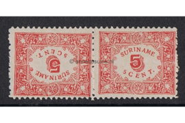 NVPH 59a Postfris FOTOLEVERING (Keerdruk 5 cent getand 11 1/2 x 10 1/2) Hulpuitgifte 1909