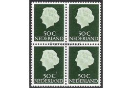 Nederland NVPH 629b Postfris FOSFOR (50 cent) (Blokje van vier) Koningin Juliana En Profil Lage waarden 1953-1967