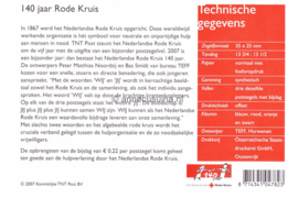 Nederland NVPH M357 (PZM357) Postfris Postzegelmapje Blok 140 jaar Nederlandse Rode Kruis 2007