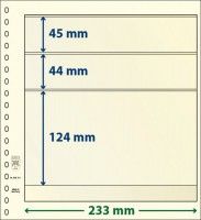 Hagelnieuw & Afgeprijsd! Lindner T-Blanco blad met 3 stroken (Lindner 802311P) (per 10 stuks)