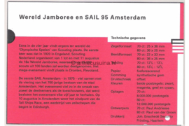 Nederland NVPH M139 (PZM139) Postfris Postzegelmapje Wereldjamboree en Sail Amsterdam 1995