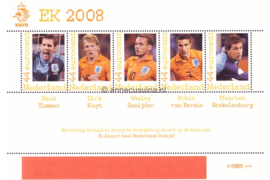 Nederland NVPH 2562-E-4 Postfris (in mapje (4)) Velletjes met vijf zegels (Persoonlijke Postzegels) Velletje EK Voetbal 2008; Henk Timmer, Dirk Kuyt, Wesley Sneijder, Robin van Persie, Maarten Stekelenburg 2008