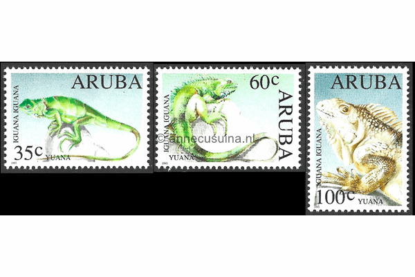 Aruba NVPH 128-130 Postfris Bedreigde diersoorten, Juana 1993