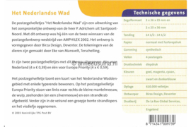 Nederland NVPH M278 (PZM278) Postfris Postzegelmapje Het Nederlandse Wad (2171) 2003