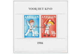 Nederlandse Antillen NVPH 854 Postfris Blok Kinderzegels, sport 1986