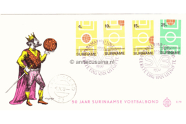 Suriname (Windroos) NVPH E78 (E78W) Onbeschreven 1e Dag-enveloppe 50 jaar Surinaamse Voetbalbond 1970