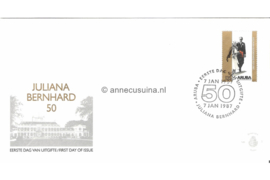 Aruba NVPH E7 Onbeschreven 1e Dag-enveloppe Jubileumzegel, 50 jaar huwelijk. Gezamenlijke uitgave met Nederland en Ned. Antillen 1987
