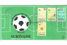 Suriname (Lion) NVPH E78 (E78L) Onbeschreven 1e Dag-enveloppe 50 jaar Surinaamse voetbalbond 1970
