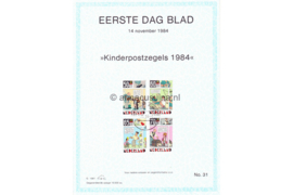 Nederland Huisman EDB31 (NVPH 1316-1319) Eerstedagblad Kinderzegels 1984