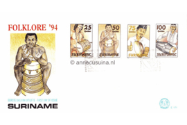 Republiek Suriname Zonnebloem E171 Onbeschreven 1e Dag-enveloppe Folklore in Suriname 1994