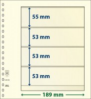 Hagelnieuw & Afgeprijsd! Lindner T-Blanco blad met 4 stroken (Lindner 802408) (per stuk)