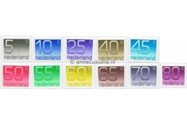 Nederland NVPH 1108A-1118A Postfris Rolzegels aan 2 zijden ongetand, Cijferserie (Crouwel-Zegels) 1991