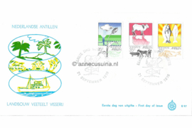 Nederlandse Antillen (Windroos) NVPH E97 (E97Wc/Uitgave Windroos logo naast E97) Onbeschreven 1e Dag-enveloppe Landbouw, veeteelt en visserij 1976