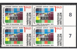 Nederlandse Antillen NVPH 644 Postfris (1 gulden) (Blokje van vier) MET VELRAND 30 jaar Stichting Cultureel Centrum Aruba 1979