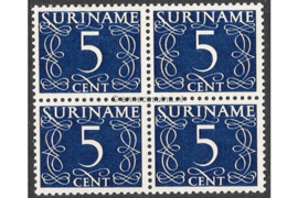 Suriname NVPH 255 Postfris (5 cent) (Blokje van vier) Cijfer (van Krimpen) 1948-1951