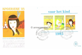 Nederlandse Antillen (Postdienst) NVPH E178a (E178APO) Onbeschreven 1e Dag-enveloppe Blok Kinderzegels 1985