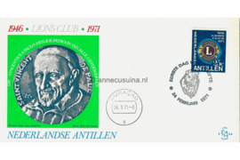 Nederlandse Antillen (Lion) NVPH E64 (E64L) Onbeschreven 1e Dag-enveloppe 25 jaar Lions Club 1971