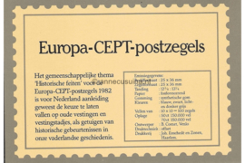 Nederland NVPH M7 (PZM7) Postfris Postzegelmapje Europa-CEPT Historische vestigingen 1982