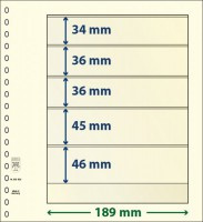 Hagelnieuw & Afgeprijsd! Lindner T-Blanco blad met 5 stroken (Lindner 802508p5) (per 5 stuks)