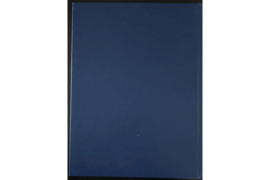 Gebruikt / Zeer Nette Staat Blauw met 1 goudlijn Insteekboek 8 Witte Bladzijden / 9 Pergamijn Stroken / Pergamijn tussenbladen