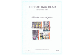 Nederland Huisman EDB6 (NVPH 1232-1235) Eerstedagblad Kinderzegels, Internationaal jaar van gehandicapten 1981