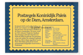 Nederland NVPH M8 (PZM8) Postfris Postzegelmapje Paleis op de Dam 1982