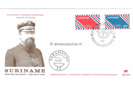 Suriname (Palmboom) NVPH E92 (E92P) Onbeschreven 1e Dag-enveloppe 50 jaar Buitenlandse Luchtpost 1972