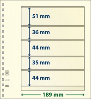 Hagelnieuw & Afgeprijsd! Lindner T-Blanco blad met 5 stroken (Lindner 802509P) (per 10 stuks)