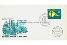 Nederlandse Antillen NVPH E29e (Uitgave metschematisch laboratorium) Onbeschreven 1e Dag-enveloppe Chemische industrie 1963