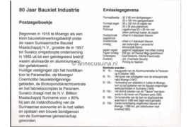 Republiek Suriname Zonnebloem Presentatiemapje PTT nr 114 (Zegels) Postfris Postzegelmapje 80 Jaar Suralco Bauxiet Industrie. Zegels afkomstig uit postzegelboekje nr. 9. Afbeeldingen van de bauxietwinning naar aquarellen van Michel Pawiroredjo 1996