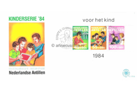 Nederlandse Antillen (Postdienst) NVPH E171a (E171APO) Onbeschreven 1e Dag-enveloppe Blok Kinderzegels 1984