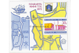 Indonesië Zonnebloem 700 (B18) Postfris Blok Het 444-jarig bestaan van de stad Jakarta 1971