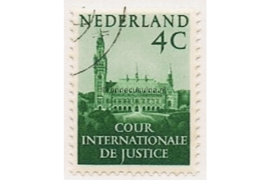 SPECIALITEIT! Nederland NVPH D29b (VIOLINO PAPIER) Gestempeld (4 cent) COUR INTERNATIONALE DE JUSTICE 1951-1953 Vredespaleis te 's-Gravenhage