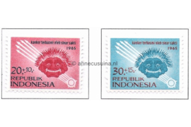 Indonesië Zonnebloem 487-488 Postfris Met toeslag ten bate van de kankerbestrijding 1965