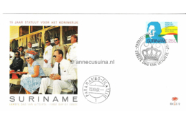 Suriname (Palmboom) NVPH E72 (E72P) Onbeschreven 1e Dag-enveloppe Statuut voor het Koninkrijk 1969