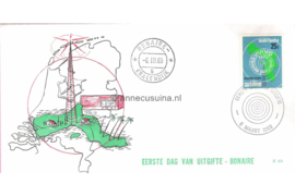 Nederlandse Antillen (Windroos) NVPH E53 (E53Wb/Uitgave zonder logo) Onbeschreven 1e Dag-enveloppe Radio Nederland Wereldomroep 1969