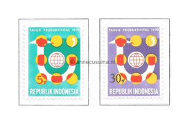 Indonesië Zonnebloem 682-683 Postfris Het Produktiviteits-jaar voor Azië 1970