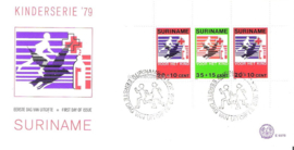 Republiek Suriname Zonnebloem E37 B Onbeschreven 1e Dag-enveloppe Blok Kindtoeslagzegels 1979