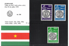 Republiek Suriname Zonnebloem Presentatiemapje PTT nr 84 (SP-versie) Postfris Postzegelmapje De Internationale Postzegeltentoonstelling Brasiliana 93 in Rio de Janeiro 1993