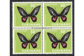 Suriname NVPH LP54 Postfris (50 ct) (Blokje van vier) Vlinders 1972