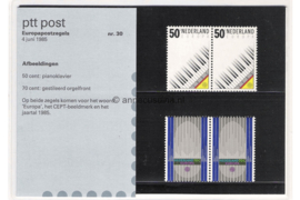 Nederland NVPH M30 (PZM30) Postfris Postzegelmapje Europa, muziek 1985