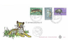 Suriname (Windroos) NVPH E67 (E67W) Onbeschreven 1e Dag-enveloppe Opening dierentuin Paramaribo Zoo 1969