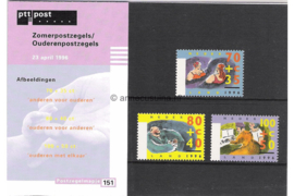 Nederland NVPH M151 (PZM151) Postfris Postzegelmapje Zomerzegels 1996