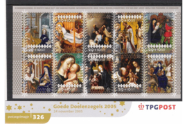 Nederland NVPH M326 (PZM326) Postfris Postzegelmapje Goede Doelen Decemberzegels zelfklevend 2005