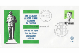 Nederlandse Antillen (Windroos) NVPH E80 (E80Wa) Onbeschreven 1e Dag-enveloppe Jan Hendrik Albert Eman. Politicus 1973